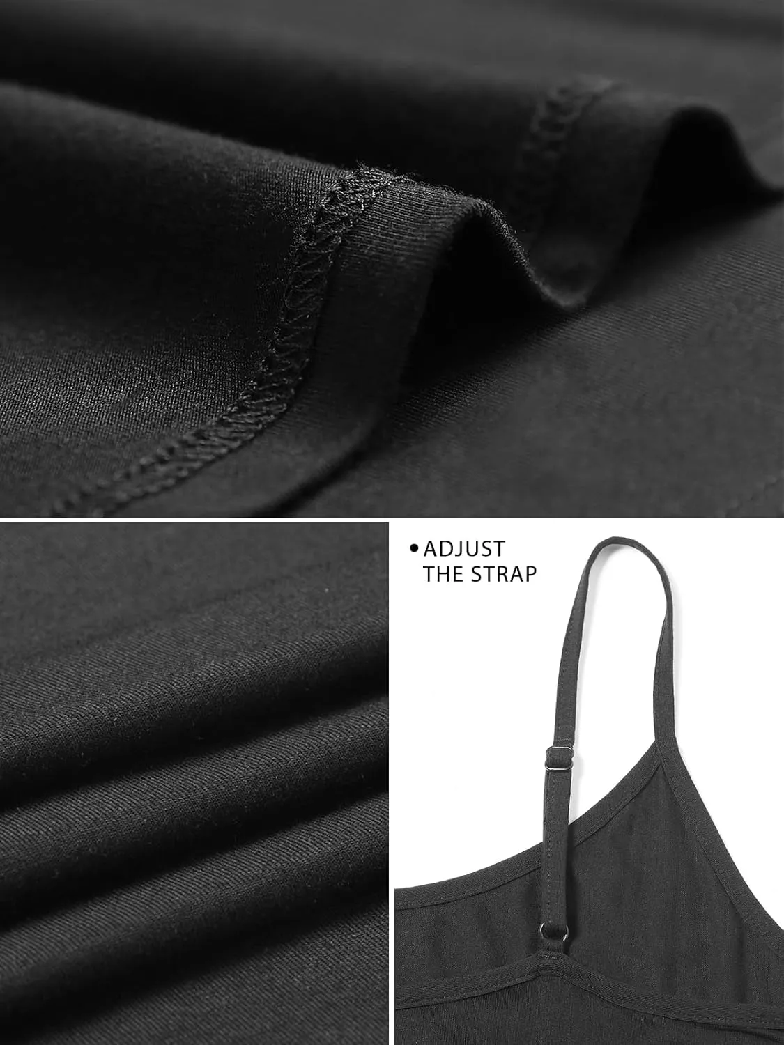 4 PCS Basic Camisoles Tops for Womens Undershirts Adjustable Spaghetti Strap Tanks