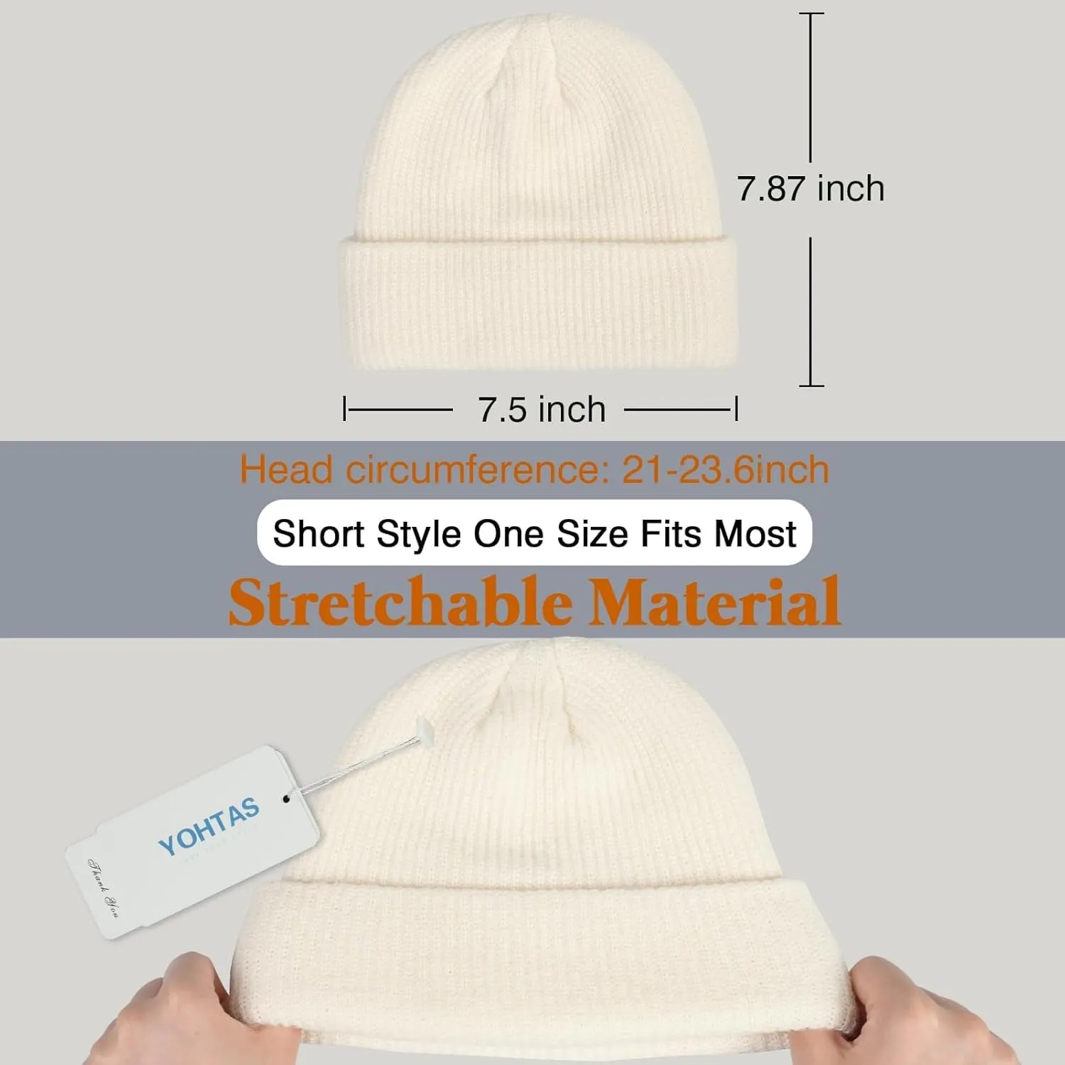 Beanie Hats for Men Women, Classic Knit Cuff Soft Warm Winter Hats Unisex Daily Skull Cap