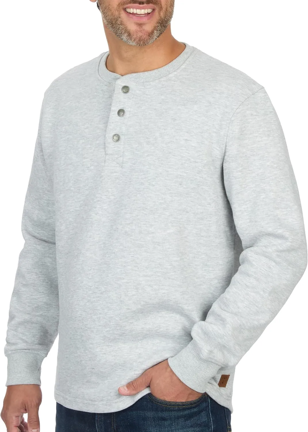 Coleman Men's Long Sleeve Henley Fleece Sweatshirt - 3-Button Placket - Comfortable Cotton Blend for All Seasons