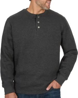 Coleman Men's Long Sleeve Henley Fleece Sweatshirt - 3-Button Placket - Comfortable Cotton Blend for All Seasons