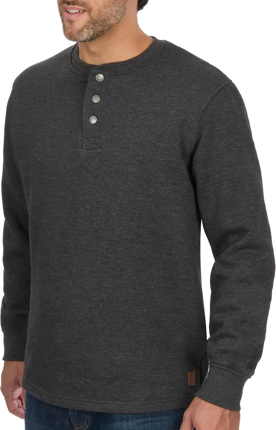 Coleman Men's Long Sleeve Henley Fleece Sweatshirt - 3-Button Placket - Comfortable Cotton Blend for All Seasons