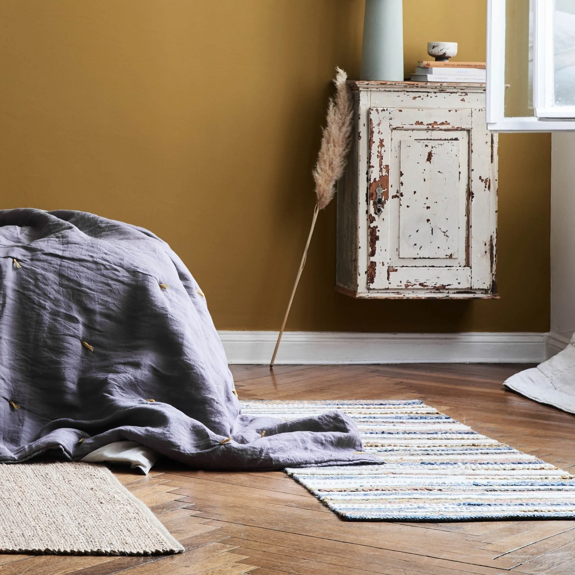 Colmar Rug [Mustard/Cognac/Dark blue]