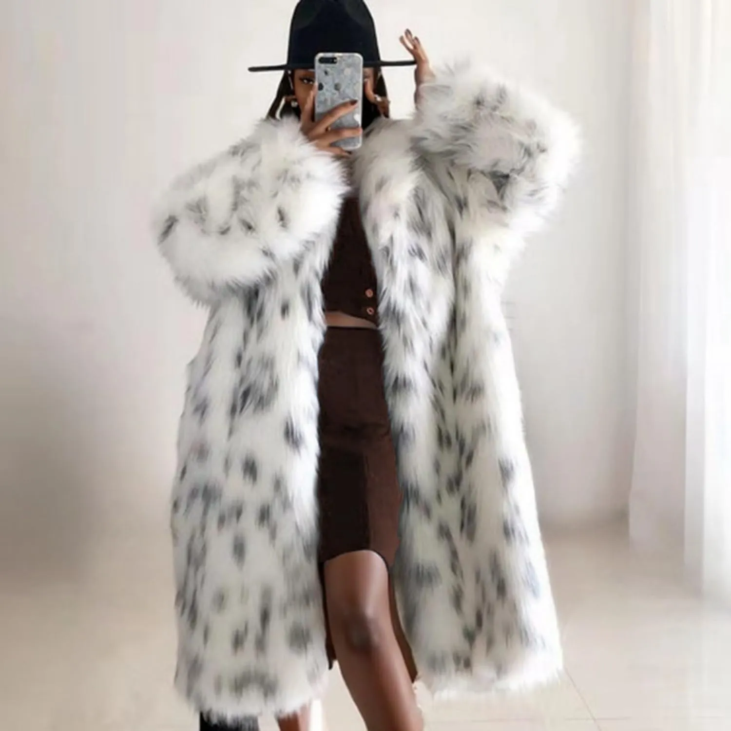 Faux Fur Winter Long Soft Coat Women's Warm Fur Jacket Overcoat Topcoat Outerwear