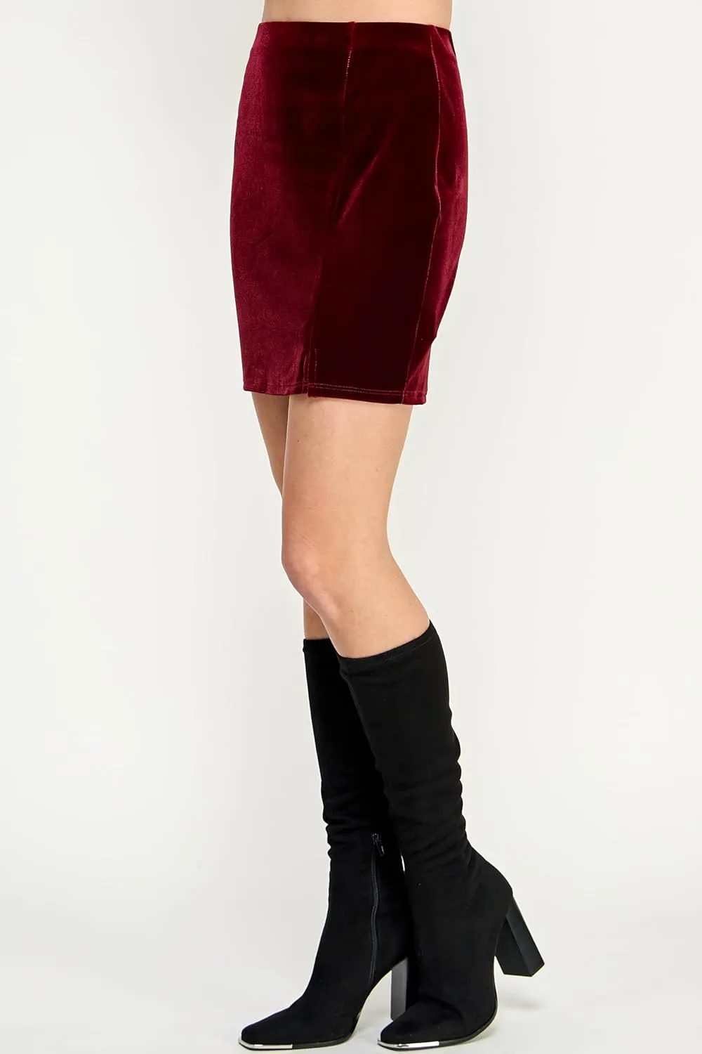 LaClef Women's Mini Fitting Split Skirt