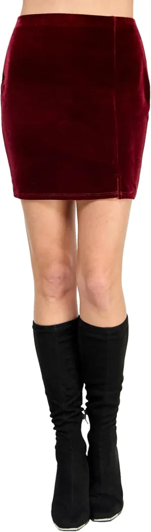 LaClef Women's Mini Fitting Split Skirt