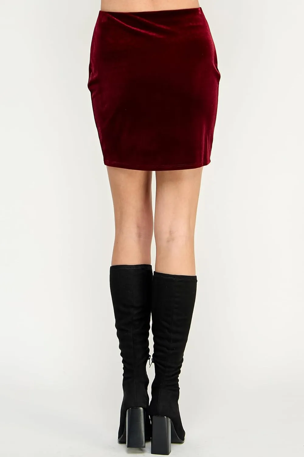 LaClef Women's Mini Fitting Split Skirt