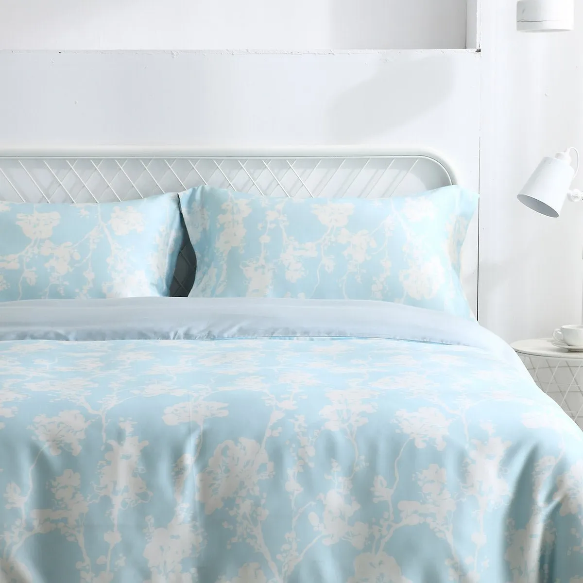 Lance 60s LF Tencel 4 Piece Summer Touch Blue Quilt Cover Set