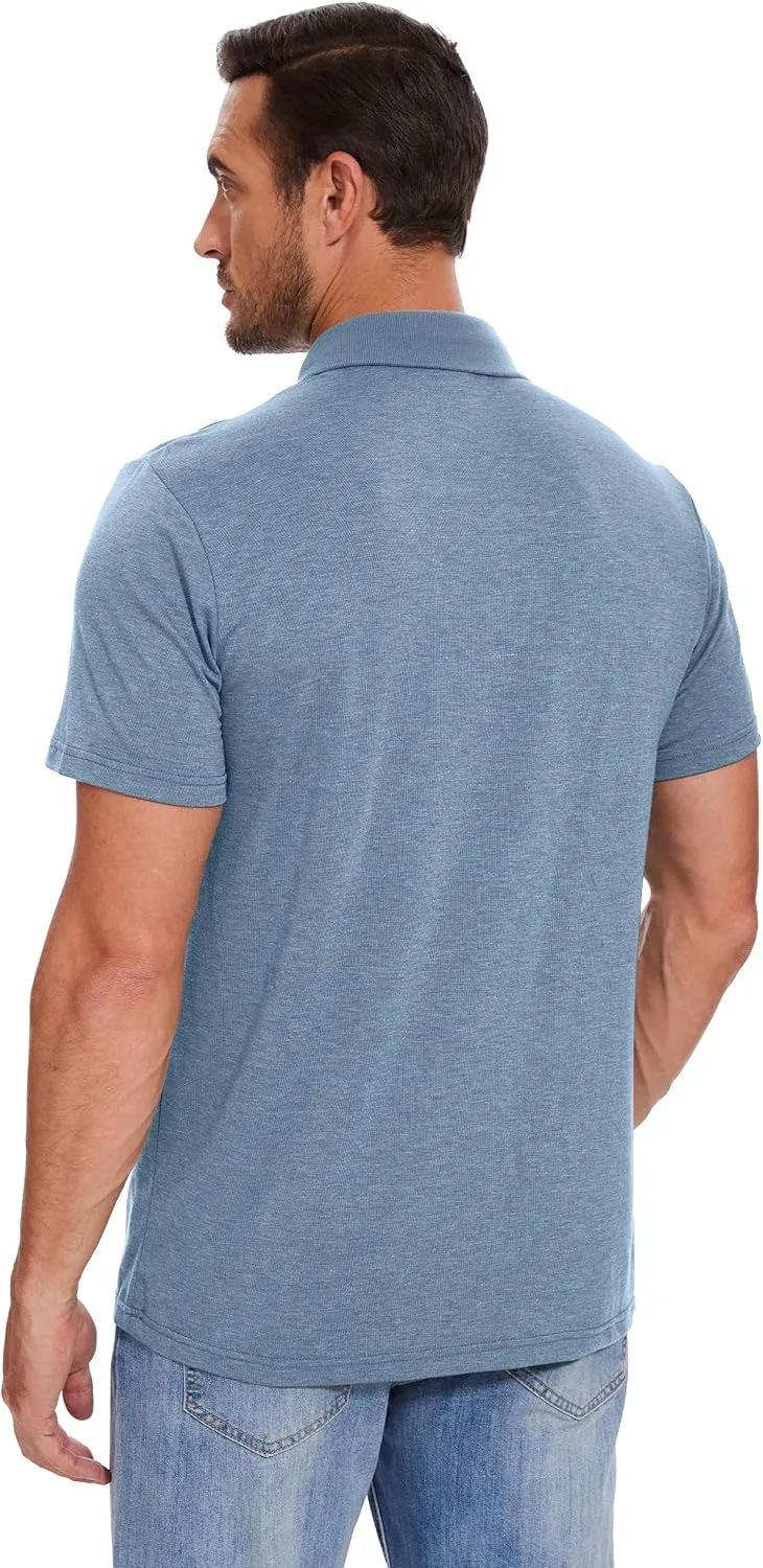 Men's Casual Polo Shirts Short Sleeve Summer Shirts Classic Collared Golf Shirt
