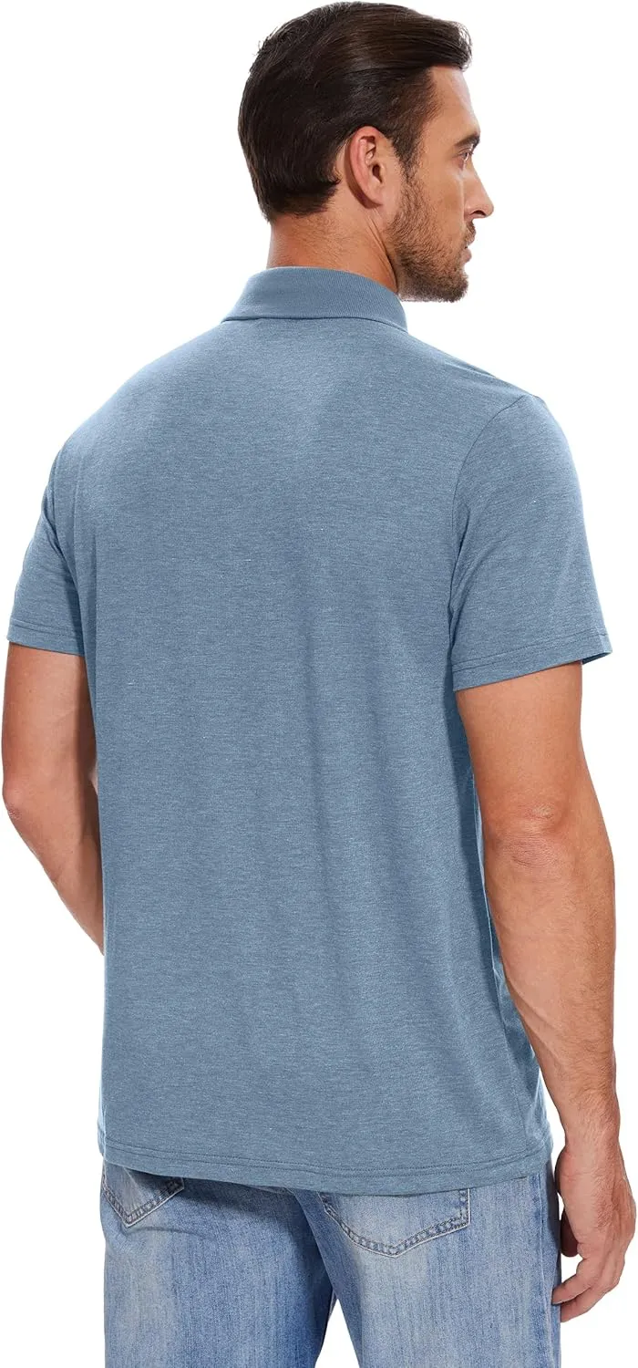 Men's Casual Polo Shirts Short Sleeve Summer Shirts Classic Collared Golf Shirt