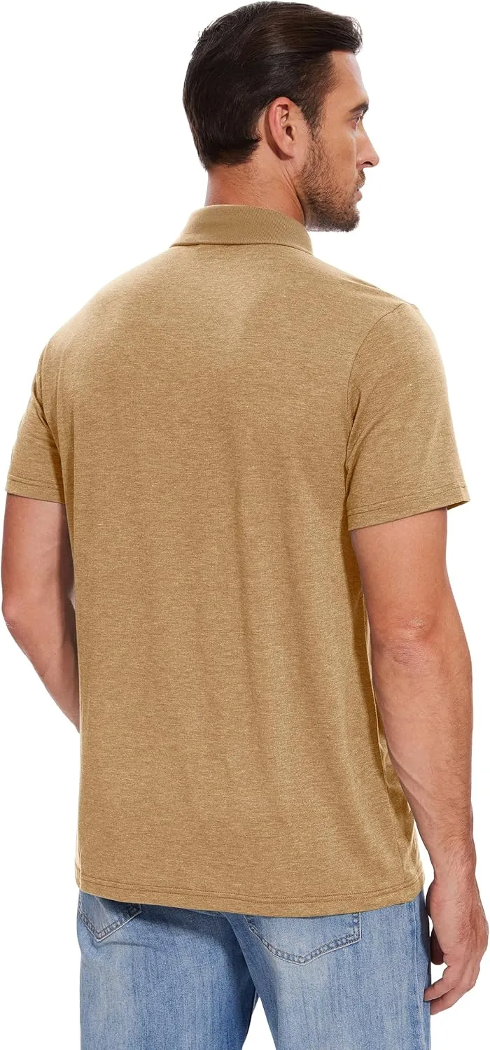 Men's Casual Polo Shirts Short Sleeve Summer Shirts Classic Collared Golf Shirt