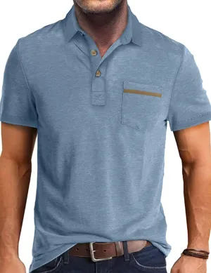 Men's Casual Polo Shirts Short Sleeve Summer Shirts Classic Collared Golf Shirt
