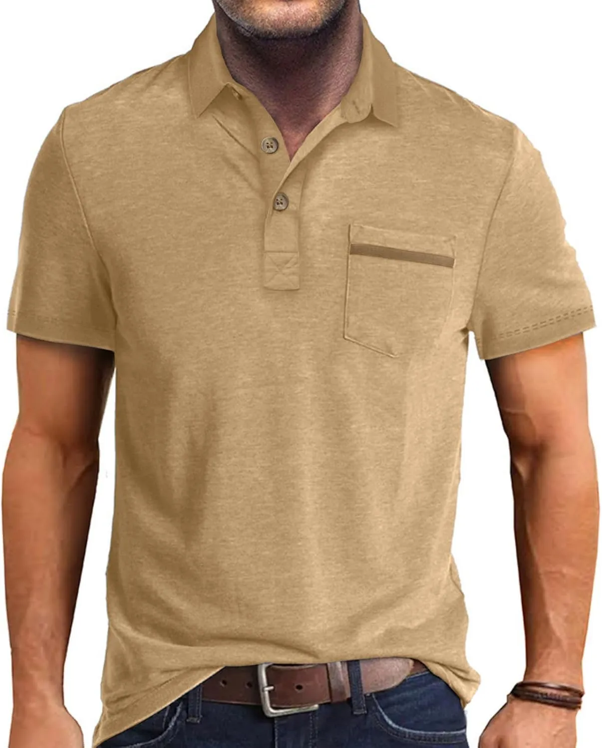 Men's Casual Polo Shirts Short Sleeve Summer Shirts Classic Collared Golf Shirt