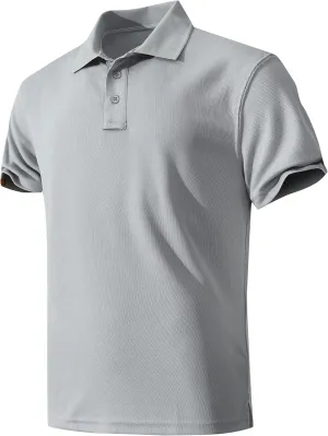 Men's Quick-Dry Active Polo Shirts Short Sleeve Performance for Golf Tennis Daily Casual Collared T-Shirt