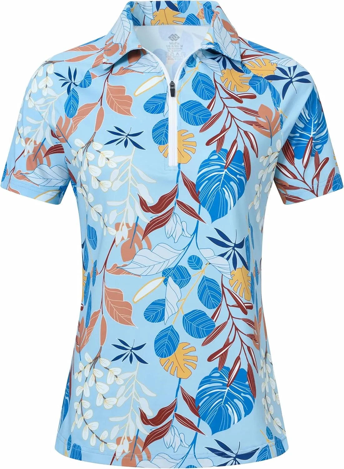 MoFiz Womens Short Sleeve Golf Polo Shirts Quick Dry Camo Lightweight UPF 50  Tennis Sports Athletic Tops Casual