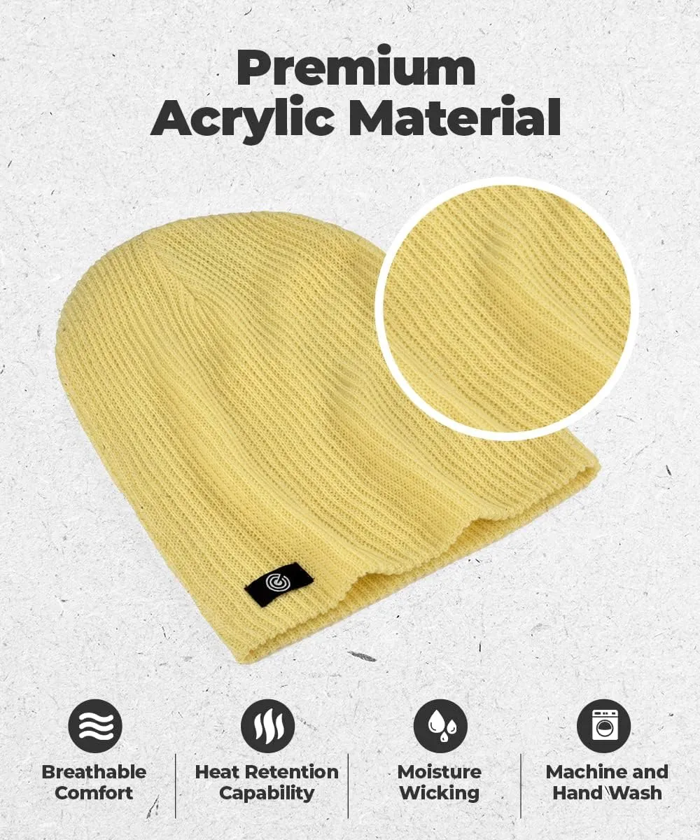 Original Rib Knit Beanie Cap - Warm Autumn Beanie for Men & Women - Soft & Stretchy