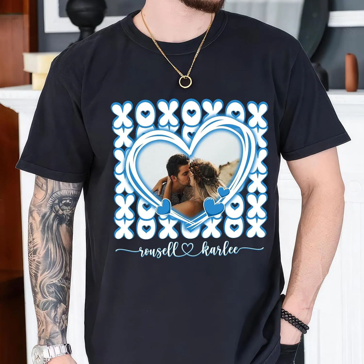 Tehg & Tuhg Custom T Shirts with Picture, Vintage Bootleg Rap Tee, Boyfriend Girlfriend, Unique Gift for Birthday Anniversary