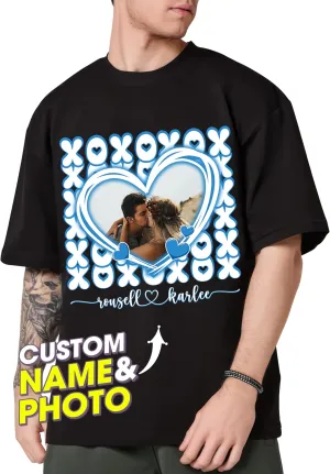 Tehg & Tuhg Custom T Shirts with Picture, Vintage Bootleg Rap Tee, Boyfriend Girlfriend, Unique Gift for Birthday Anniversary