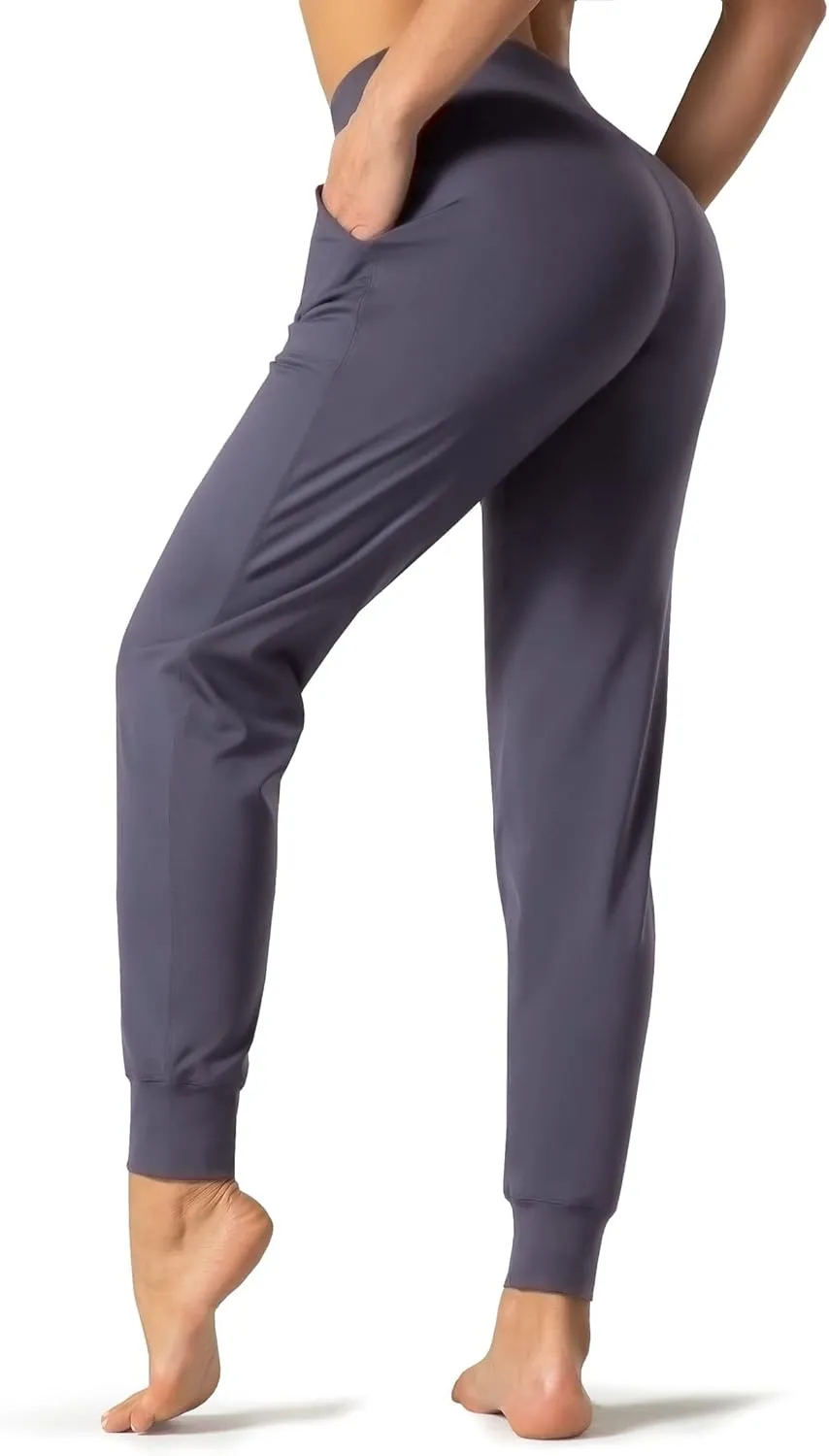 Wjustforu Women's High Waist Joggers Sweatpants Lightweight & Comfortable Yoga Pants with Pockets