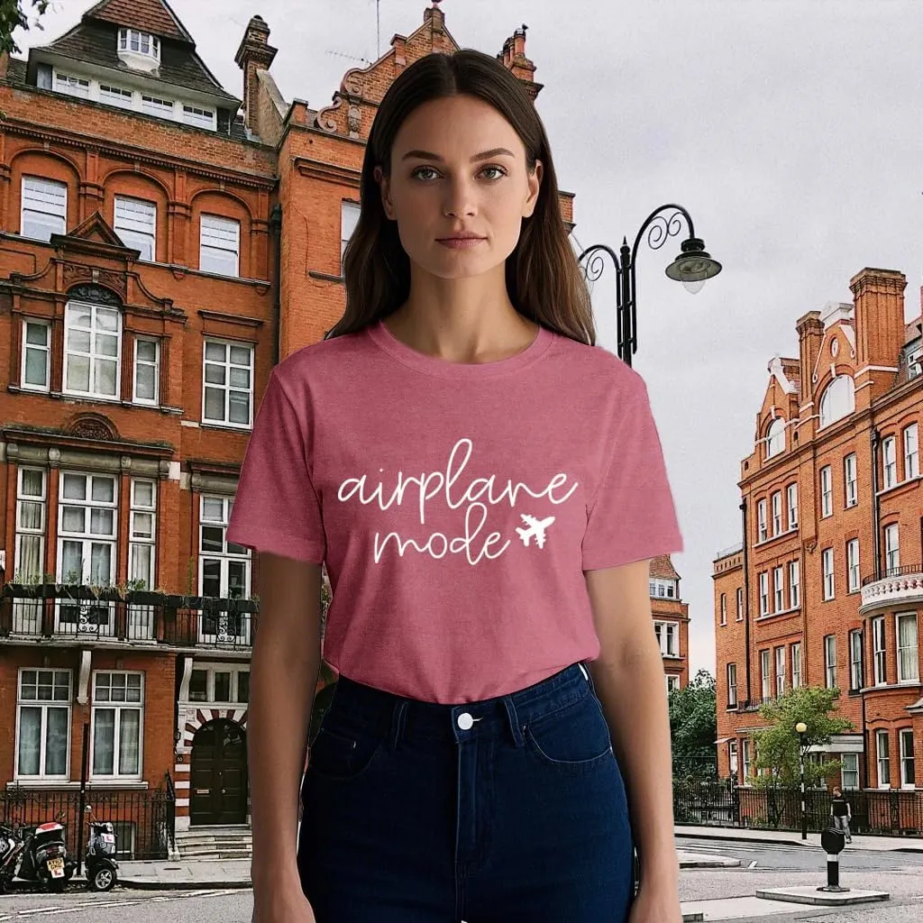 Womens Airplane Mode Shirt Traveling Tshirt Travel Lover Tee Tops