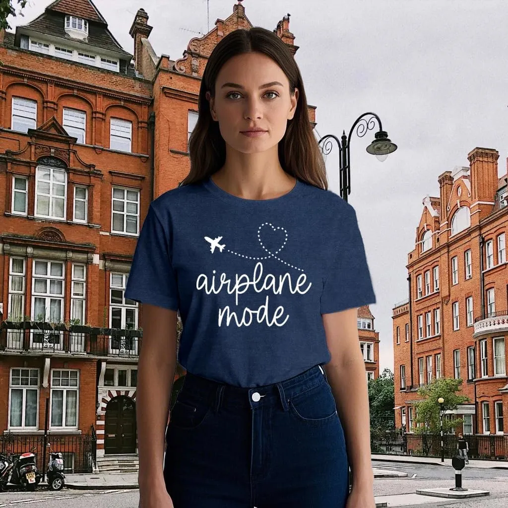 Womens Airplane Mode Shirt Traveling Tshirt Travel Lover Tee Tops