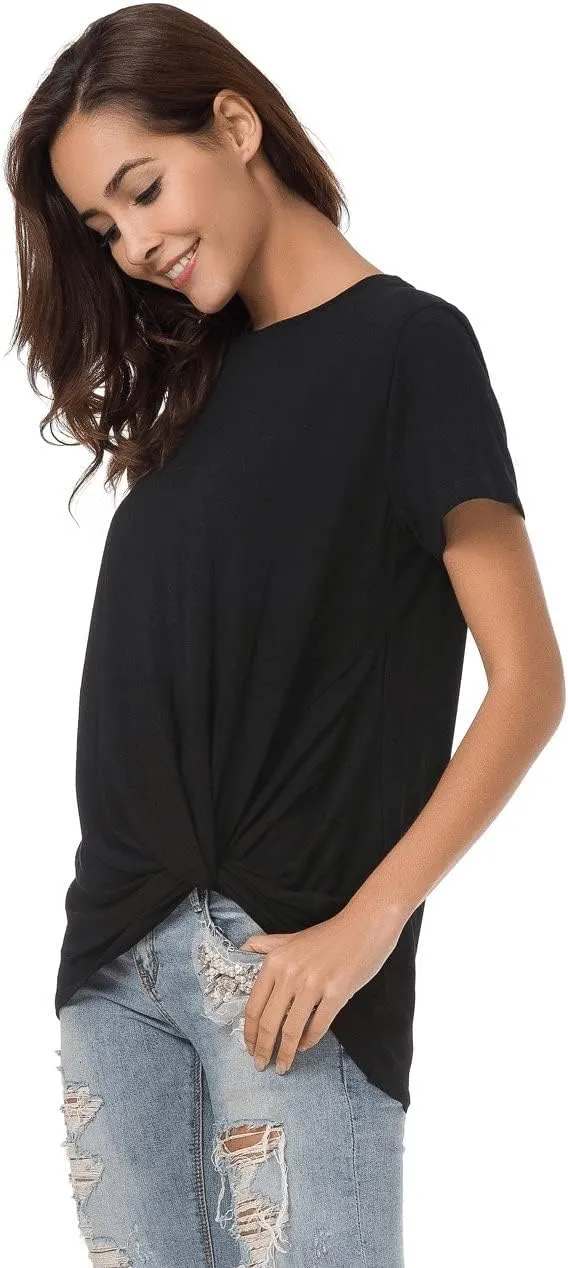 Womens Cotton T-Shirts Casual Short Sleeve Loose Fitting Tunic Basic Tee Tops