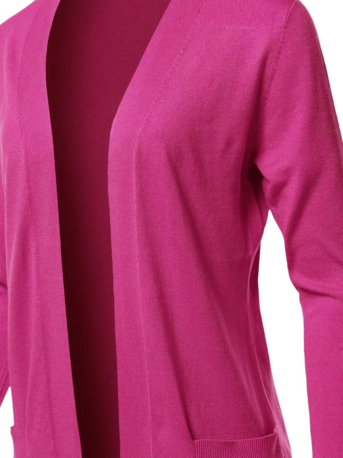 Women's Long Sleeve Soft Popcorn Knit Sweater Open Front Cardigan Outwear with Pockets