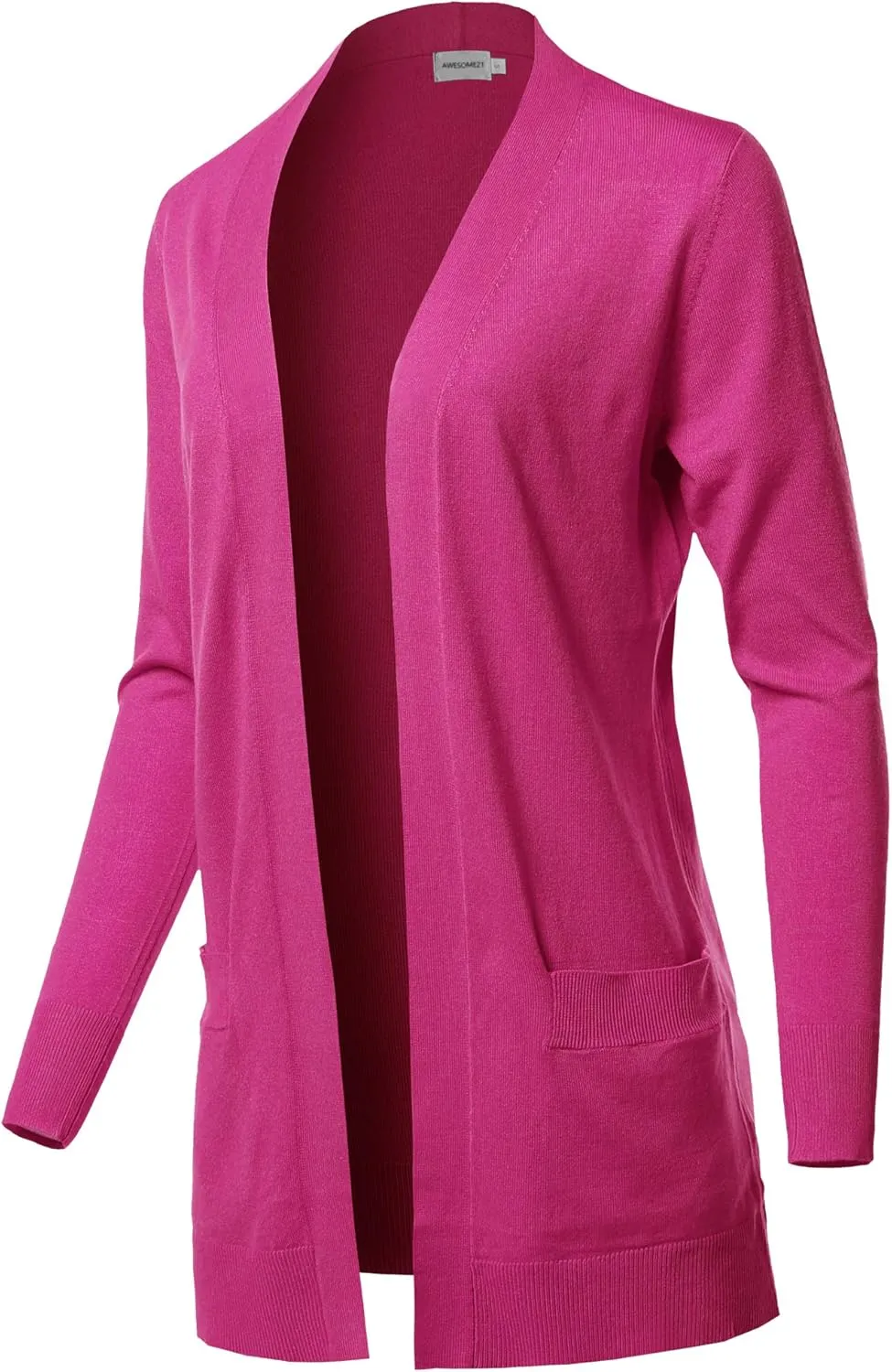 Women's Long Sleeve Soft Popcorn Knit Sweater Open Front Cardigan Outwear with Pockets
