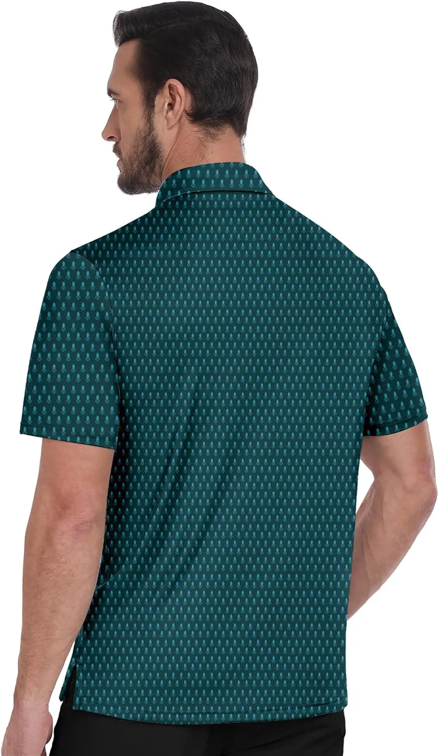 ZITY Golf Shirts for Men Short Sleeve Print Polo Shirt Moisture Wicking Regular Fit Casual Beach Polo